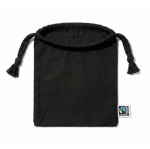 Schwarzer Beutel aus Fairtrade-Baumwolle, 105 g/m² farbe schwarz dritte Ansicht