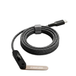 USB-C-Ladekabel mit integriertem Smartphone-Halter, 10 W farbe schwarz Ansicht mit Druckbereich