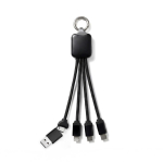 4-in-1-Ladekabel mit Karabiner, 10 W farbe schwarz erste Ansicht