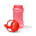 Sportflasche aus Kunststoff mit hochklappbarem Strohhalm und Griff, 1,5 l farbe rot zweite Detailansicht