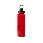 Transparente Trinkflasche aus recyceltem Kunststoff mit Trinkaufsatz und Griff, 750 ml farbe rot zweite Ansicht