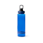 Transparente Trinkflasche aus recyceltem Kunststoff mit Trinkaufsatz und Griff, 750 ml farbe köngisblau zweite Ansicht
