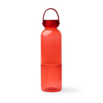 Geriffelte Trinkflasche aus recyceltem Kunststoff mit Tropfschutz, 550 ml farbe rot zweite Ansicht