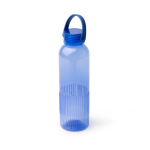 Geriffelte Trinkflasche aus recyceltem Kunststoff mit Tropfschutz, 550 ml farbe köngisblau erste Gebrauchsansicht