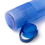 Geriffelte Trinkflasche aus recyceltem Kunststoff mit Tropfschutz, 550 ml farbe köngisblau zweite Detailansicht