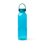 Geriffelte Trinkflasche aus recyceltem Kunststoff mit Tropfschutz, 550 ml farbe pastellblau zweite Ansicht