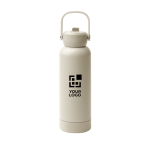 Doppelwandige Flasche aus recyceltem Edelstahl mit Griff und Strohhalm, 730 ml Hauptansicht