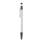 Aluminium-Kugelschreiber mit Touchpen und blauer Tinte farbe weiß zweite Ansicht