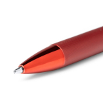 Kugelschreiber aus Aluminium mit matter Metalloberfläche und blauer Tinte farbe rot erste Detailansicht