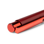 Kugelschreiber aus Aluminium mit matter Metalloberfläche und blauer Tinte farbe rot zweite Detailansicht