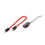 Schlüsselanhänger mit USB-C-Ladekabel, 60 W und Datenübertragung farbe rot dritte Detailansicht