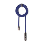 USB-C-Ladekabel mit klappbarer Handyhalterung, 60 W farbe marineblau zweite Ansicht