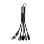 7-in-1-Multiport-Ladekabel aus recyceltem Aluminium farbe schwarz zweite Ansicht