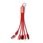 7-in-1-Multiport-Ladekabel aus recyceltem Aluminium farbe rot zweite Ansicht
