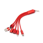 7-in-1-Multiport-Ladekabel aus recyceltem Aluminium farbe rot erste Gebrauchsansicht