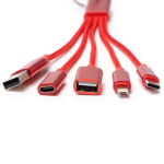 7-in-1-Multiport-Ladekabel aus recyceltem Aluminium farbe rot zweite Detailansicht