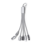 7-in-1-Multiport-Ladekabel aus recyceltem Aluminium farbe silber zweite Ansicht