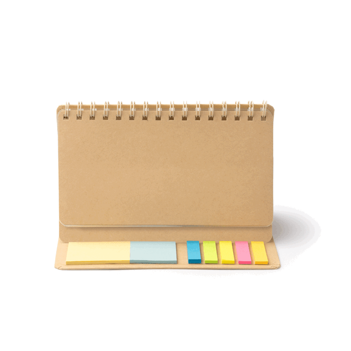 Notizbuch aus recyceltem Karton mit Hardcover und Ringbindung farbe natürliche farbe