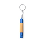 Bambuskugelschreiber mit LED-Taschenlampe, Metallakzenten und blauer Tinte farbe köngisblau zweite Ansicht