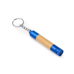 Bambuskugelschreiber mit LED-Taschenlampe, Metallakzenten und blauer Tinte farbe köngisblau erste Gebrauchsansicht