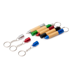 Bambuskugelschreiber mit LED-Taschenlampe, Metallakzenten und blauer Tinte farbe köngisblau erste Detailansicht
