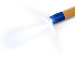 Bambuskugelschreiber mit LED-Taschenlampe, Metallakzenten und blauer Tinte farbe köngisblau zweite Detailansicht