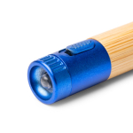Bambuskugelschreiber mit LED-Taschenlampe, Metallakzenten und blauer Tinte farbe köngisblau dritte Detailansicht