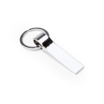 Glänzender Metall-Schlüsselanhänger mit Stift zum Ordnen von Schlüsseln farbe silber erste Gebrauchsansicht