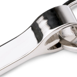Glänzender Metall-Schlüsselanhänger mit Stift zum Ordnen von Schlüsseln farbe silber erste Detailansicht