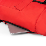Laptoprucksack aus recyceltem Polyester mit erweiterbarem Hauptfach, 15 Zoll farbe rot zweite Detailansicht