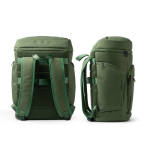 Gepolsterter Laptoprucksack aus recyceltem Polyester mit Öffnung oben, 15 Zoll farbe dunkelgrün erste Detailansicht