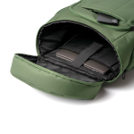 Gepolsterter Laptoprucksack aus recyceltem Polyester mit Öffnung oben, 15 Zoll farbe dunkelgrün dritte Detailansicht