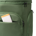 Gepolsterter Laptoprucksack aus recyceltem Polyester mit Öffnung oben, 15 Zoll farbe dunkelgrün vierte Detailansicht