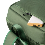 Gepolsterter Laptoprucksack aus recyceltem Polyester mit Öffnung oben, 15 Zoll farbe dunkelgrün sechste Detailansicht