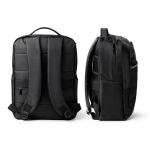 Laptoptasche aus recyceltem Nylon mit Diebstahlschutzfach, 16 Zoll farbe schwarz fünfte Detailansicht