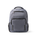 Laptop-Rucksack aus recyceltem Kunststoff mit reflektierenden Streifen, 15 Zoll farbe grau zweite Ansicht