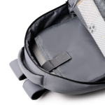 Laptop-Rucksack aus recyceltem Kunststoff mit reflektierenden Streifen, 15 Zoll farbe grau zweite Detailansicht