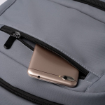 Laptop-Rucksack aus recyceltem Kunststoff mit reflektierenden Streifen, 15 Zoll farbe grau dritte Detailansicht