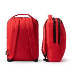 Laptop-Rucksack aus recyceltem Polyester mit gepolstertem Rücken und Schultergurten, 14 Zoll farbe rot vierte Detailansicht