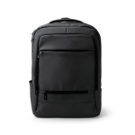 Business-Rucksack aus Kunstleder mit doppeltem gepolstertem Fach, 17 Zoll farbe schwarz zweite Ansicht