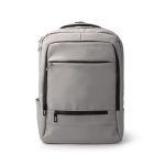 Business-Rucksack aus Kunstleder mit doppeltem gepolstertem Fach, 17 Zoll farbe grau zweite Ansicht