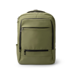 Business-Rucksack aus Kunstleder mit doppeltem gepolstertem Fach, 17 Zoll farbe dunkelgrün zweite Ansicht