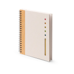 A5-Notizbuch aus recyceltem Milchkarton mit Bambusdetail farbe natürliche farbe erste Gebrauchsansicht