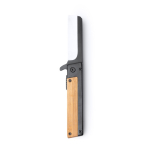 Klappmesser aus matt schwarzem Edelstahl mit Sicherheitsverriegelung und Clip farbe natürliche farbe erste Detailansicht