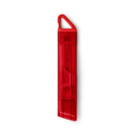 Sicherheitsmesser mit transparentem Gehäuse und selbsteinziehender Klinge farbe rot zweite Ansicht
