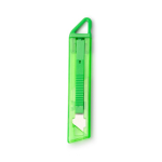 Sicherheitsmesser mit transparentem Gehäuse und selbsteinziehender Klinge farbe grün vierte Detailansicht