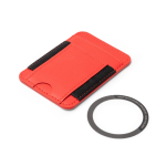 Magnetischer Kartenhalter aus Kunstleder mit zwei Fächern farbe rot dritte Detailansicht