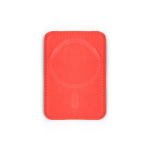 Magnetischer Kartenhalter aus Kunstleder mit zwei Fächern farbe rot