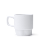 Keramiktasse mit geriffeltem Körper und glänzender Oberfläche, 350 ml farbe weiß zweite Ansicht