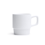 Keramiktasse mit geriffeltem Körper und glänzender Oberfläche, 350 ml farbe weiß dritte Ansicht